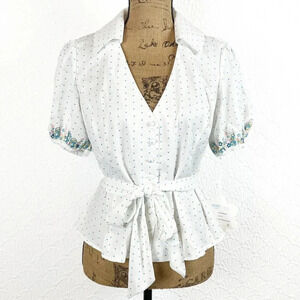 Smurfette Button-Up Blouse With Bow